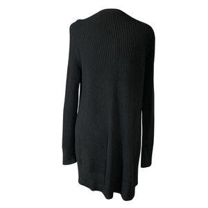 Eileen Fisher Sweater Womens Extra Large Black Merino Wool Ribbed Pullover Long